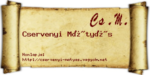Cservenyi Mátyás névjegykártya