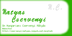 matyas cservenyi business card