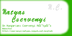 matyas cservenyi business card